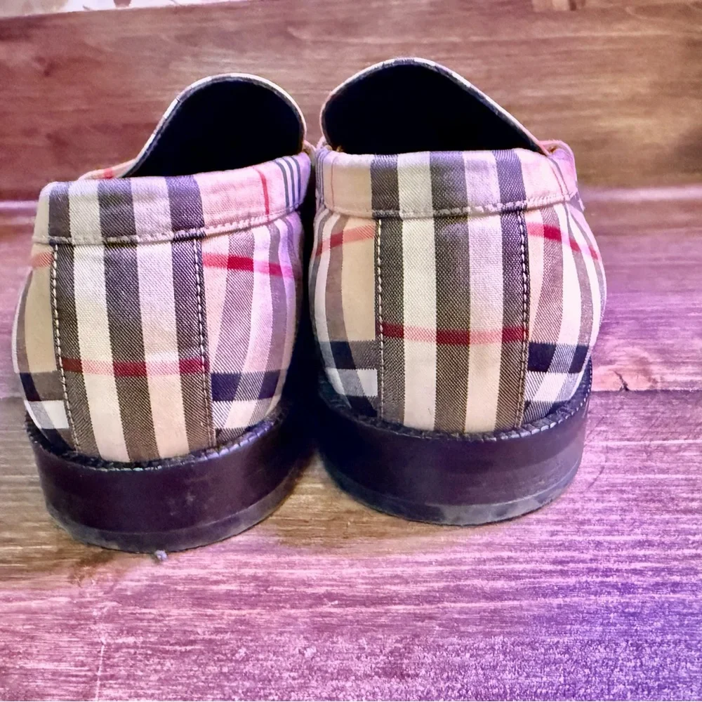 Burberry Vintage Check Panel Penny Loafers — Size 42 (Made in Italy) US 9.5